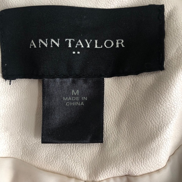 ANN TAYLOR Laser Cut Vegan Leather Bomber Jacket - Picture 5 of 8